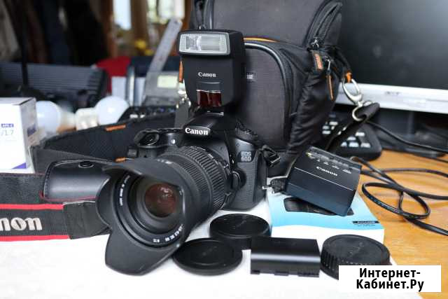 Canon 60D с кофром, акк -2 шт, вспышкой и объектив Белгород - изображение 1