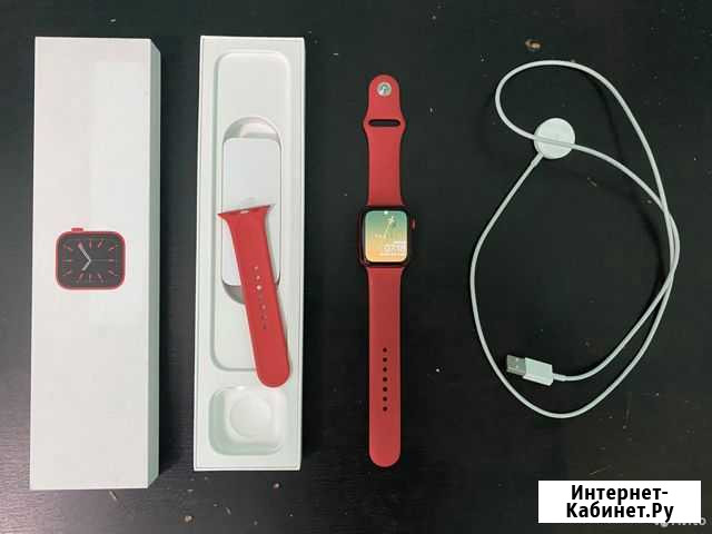 Смарт-часы apple watch series 6 красные на 45 мм Ейск - изображение 1