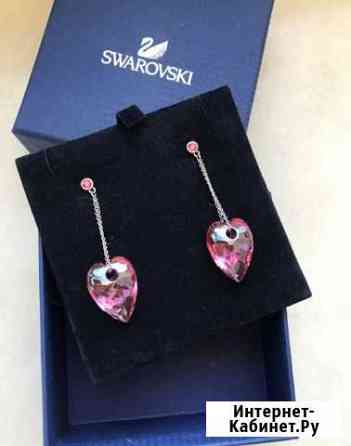 Серьги Swarovski Оригинал Сваровски Сердца Тольятти