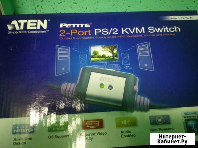 Aten 2-port ps/2 KVM Switch cs-62a Новоалтайск - изображение 1