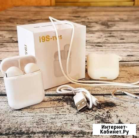 Стерео наушники i9s TWS 1:1 Apple AirPods Казань - изображение 1