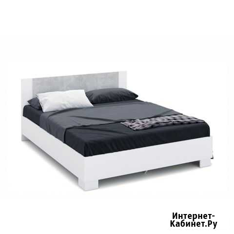 Кровать Аврора 160*200 (основание лдсп) Белый/ател Курск - изображение 1