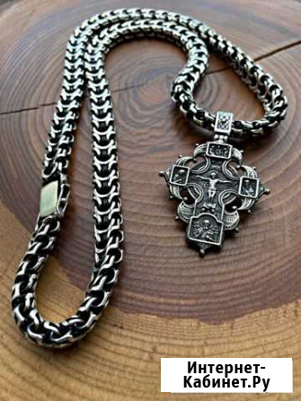 Серебряная цепь и крест Краснодар - изображение 1