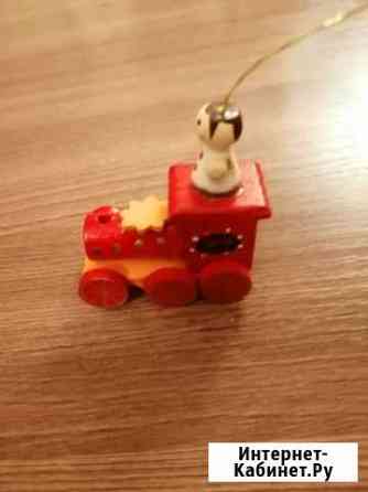 Паровоз деревянная новогодняя игрушка Петрозаводск