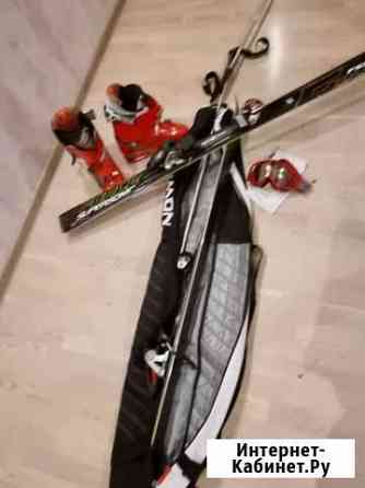 Горные лыжи,ботинки,палки,очки и чехол Самара