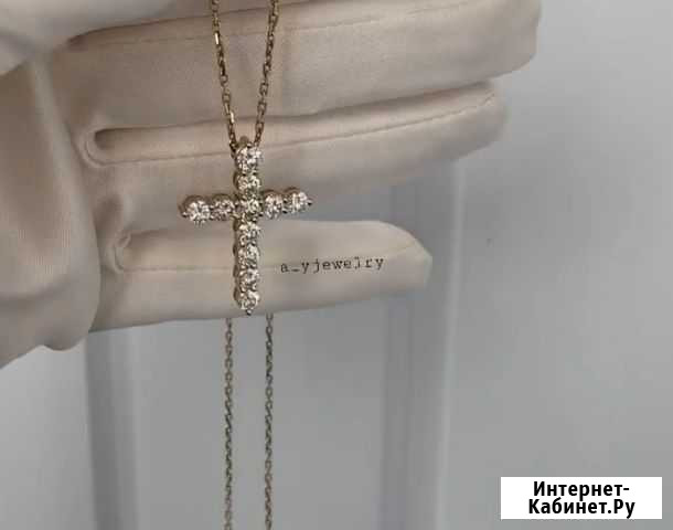 Новый золотой крестик 2.2ct Новосибирск - изображение 1