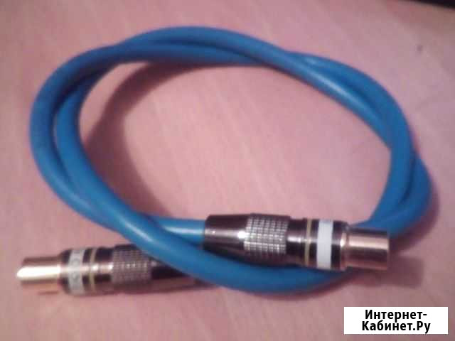 Кабель RCA hifi синий 75 Ом и AUX Jack 3.5мм Новозыбков - изображение 1