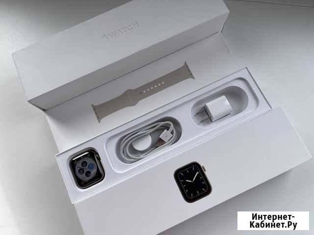Apple Watch 5 44mm Stainless Steel Gold Альметьевск - изображение 1