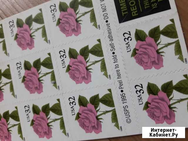 Американские марки 1995 32c pink rose 17 шт Владимир - изображение 1