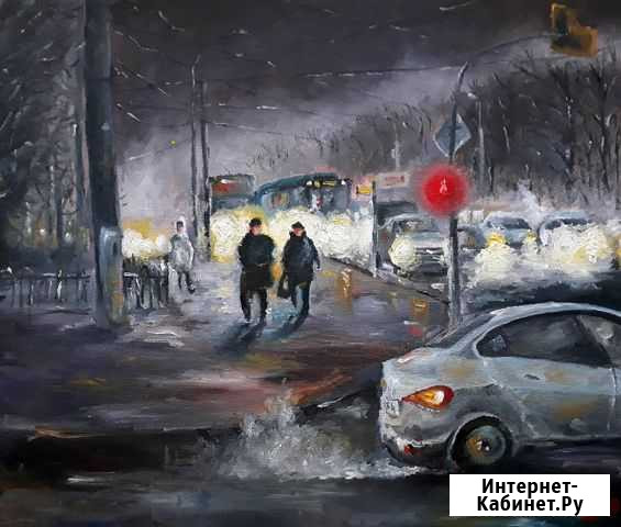 Картина маслом Вечерний город Рязань - изображение 1