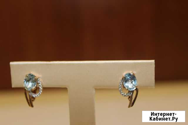 Золотые серьги с фианитами Нижний Новгород - изображение 1