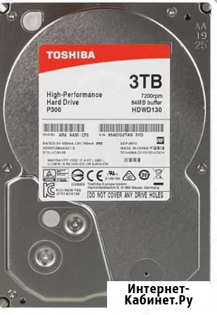 Жесткий диск 3tб Toshiba P300 7200rpm (hdwd130ezst Нягань - изображение 1