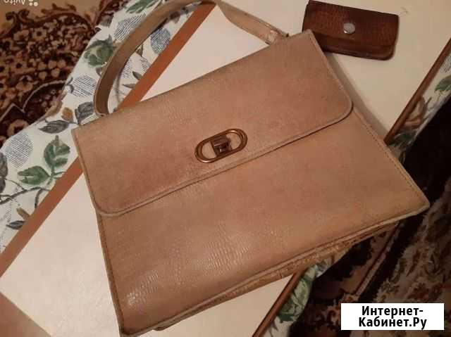 Сумка и кошелёк из кожи ящерицы СССР винтаж Калуга - изображение 1