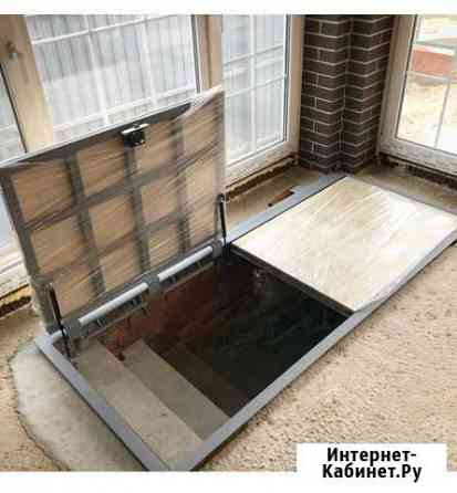 Напольный люк в подвал с амортизаторами под плитку Саратов