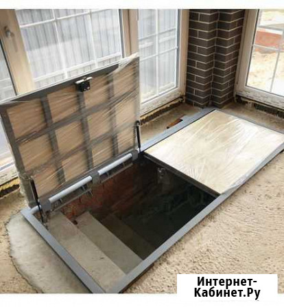 Напольный люк в подвал с амортизаторами под плитку Саратов - изображение 1