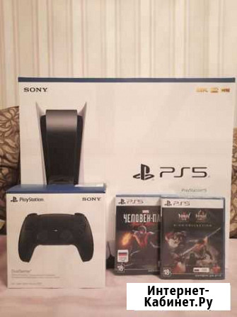 Sony playstation 5 ps5 + dualsense black + 2 игры Тверь - изображение 1