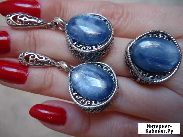 Серьги + Кольцо Кианит Гарнитур Екатеринбург - изображение 1