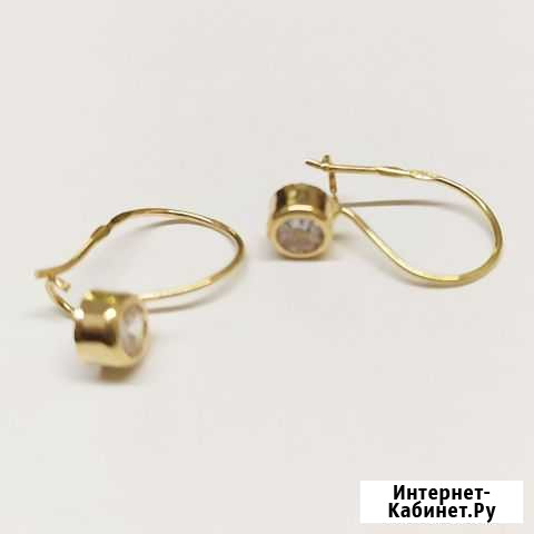 Серьги Золото 585 Красный 0,95г Челябинск - изображение 1