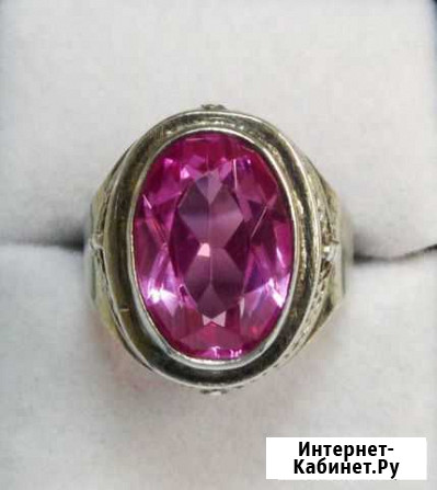 Серебряное кольцо 875 звезда с корундом Волгоград - изображение 1