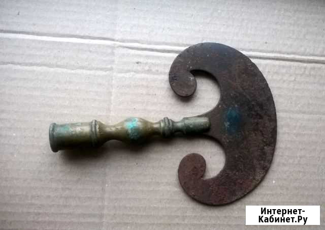 Сечка старинная, с бронзовой ручкой Псков - изображение 1