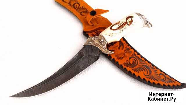 Нож Скорпион Дамасская сталь рог лося Норильск - изображение 1