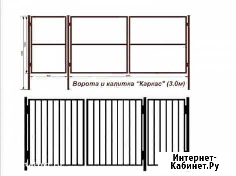 Ворота калитки каркасы на шарнирах, столбы. новые Уфа - изображение 1