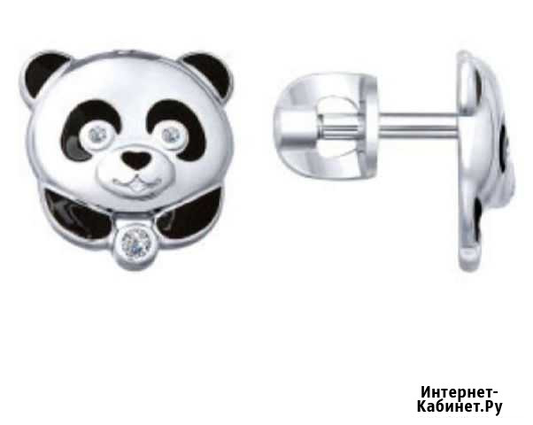 Серебряные серьги Панды Воронеж - изображение 1