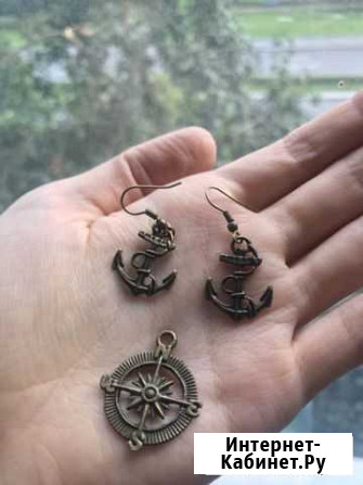 Серьги в морском стиле и подвес бижутерия якорь Санкт-Петербург - изображение 1