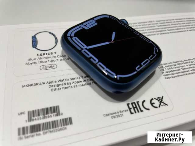 Apple Watch series 7 45 mm Blue Alu Sport Красноярск - изображение 1