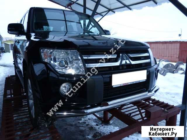 Защита двойная нержавейка Mitsubishi Pajero4 Москва - изображение 1