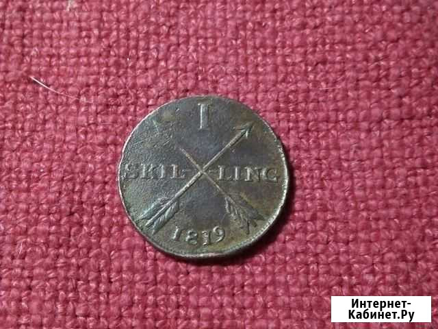 Монета Швеция 1 SKilling 1819 год (VF) Москва - изображение 1