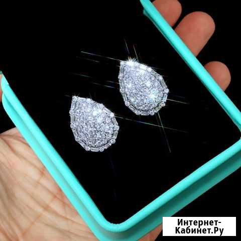 Крупные серьги с цирконами Краснодар - изображение 1