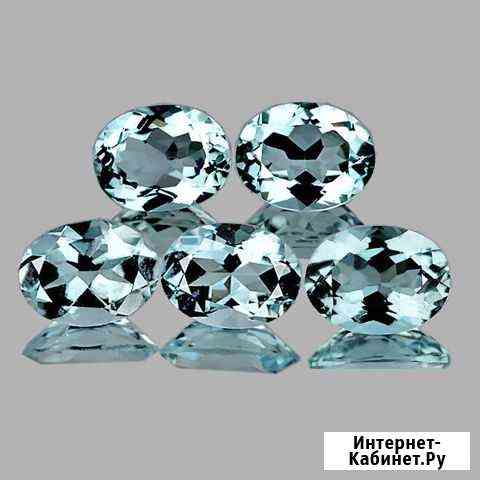 Аквамарин натуральный 3,14Ct 7х5мм 5шт. VVS Голубо Химки