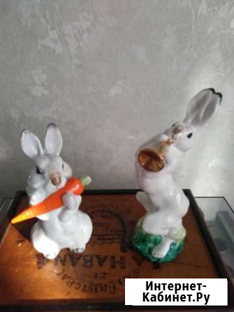 Фарфоровые фигурки Зайцы. лфз Хабаровск - изображение 1