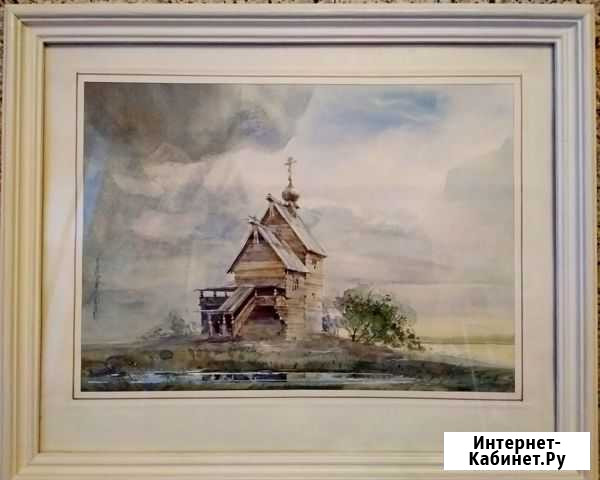 Авторская акварель. Деревянный храм Ярославль - изображение 1