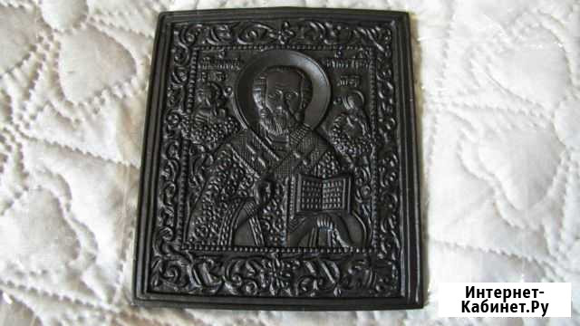 Св. Николай Чудотворец,литая икона,Касли, Оригинал Великий Новгород - изображение 1