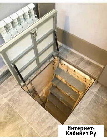 Люк в подвал под плитку с амортизаторами невидимка Ярославль - изображение 1