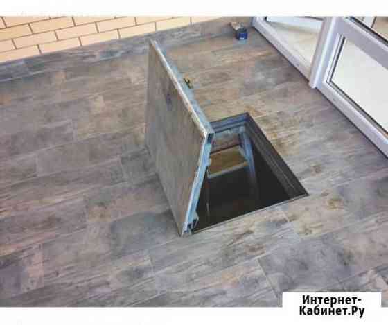 Люк в подвал под плитку с амортизаторами Тверь