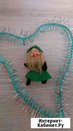 Редкая елочная игрушка СССР Леший(Гном), винтаж Калуга