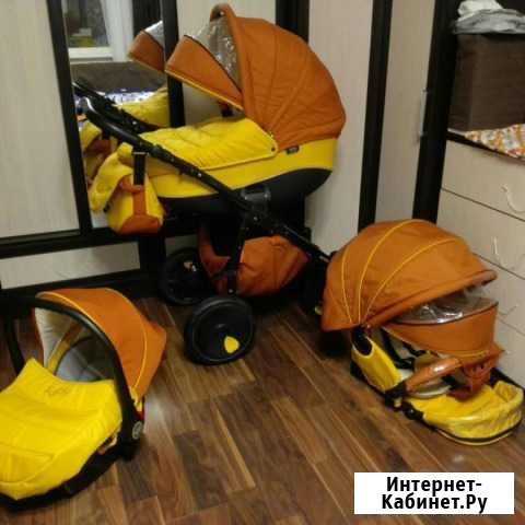Коляска zippy 3 в 1 желтая Астрахань - изображение 1