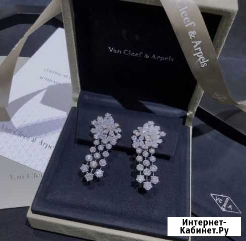 Золотые серьги Van Cleef 20 гр 8.6 ct Москва - изображение 1