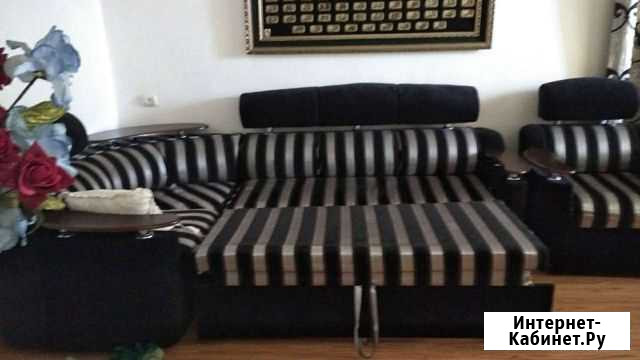 Выдвижной угловой диван + кресло с ящиком под пост Гудермес - изображение 1