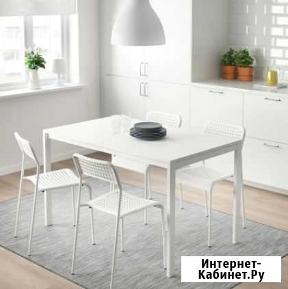 Стол Икеа белый 125/75 IKEA Красноярск - изображение 1