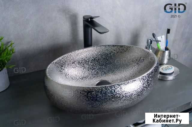 Раковина накладная серебристая Gid (italy) 9030s Самара - изображение 1