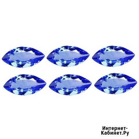 Танзанит натуральный 2,12Ct к-кт 6шт 7х3мм VVS Мар Химки - изображение 1