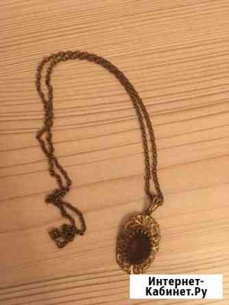 Медальон с камнем, Чехия, винтаж, антиквариат Белгород