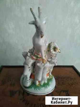 Фарфоровая статуэтка Коза и семеро козлят. лфз Хабаровск