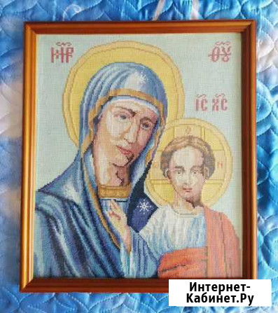 Картина вышитая крестиком Казанская икона Божией Ижевск - изображение 1