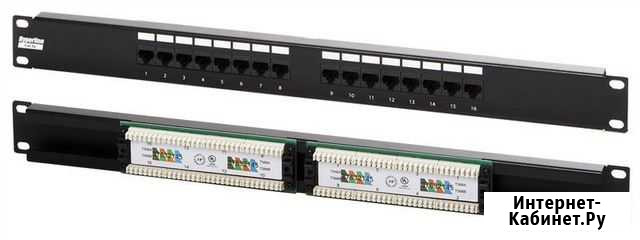Патчпанель 19, 16xRJ45, UTP, Кат. 5е Hyperline Братск - изображение 1