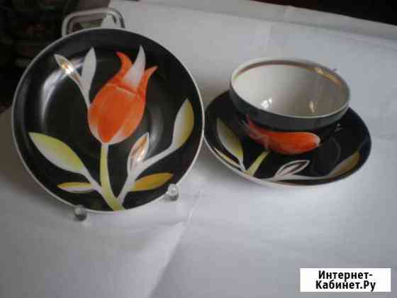 Красные тюльпаны Дулево СССР. Винтаж Белгород